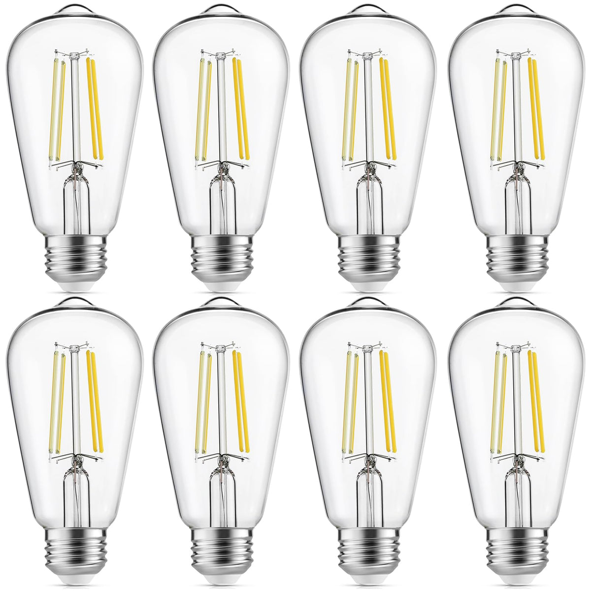 Gozelux Edison bulb shows 60W-equivalent brightness in vintage clear glass.