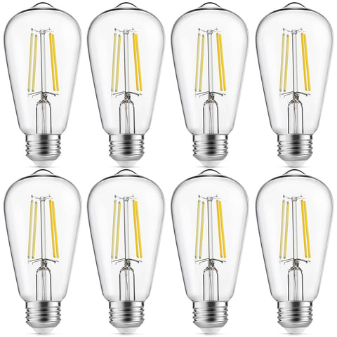 Gozelux Edison bulb shows 60W-equivalent brightness in vintage clear glass.