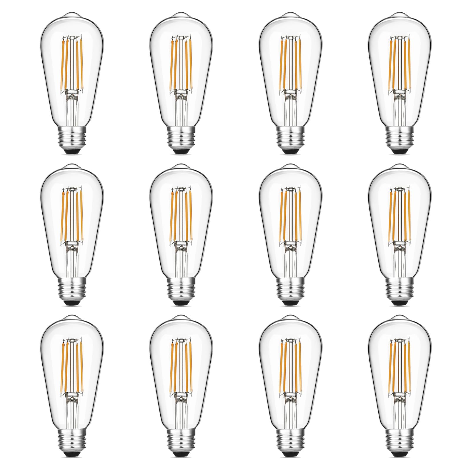 Gozelux vintage LED Edison bulb with warm glow for living rooms.