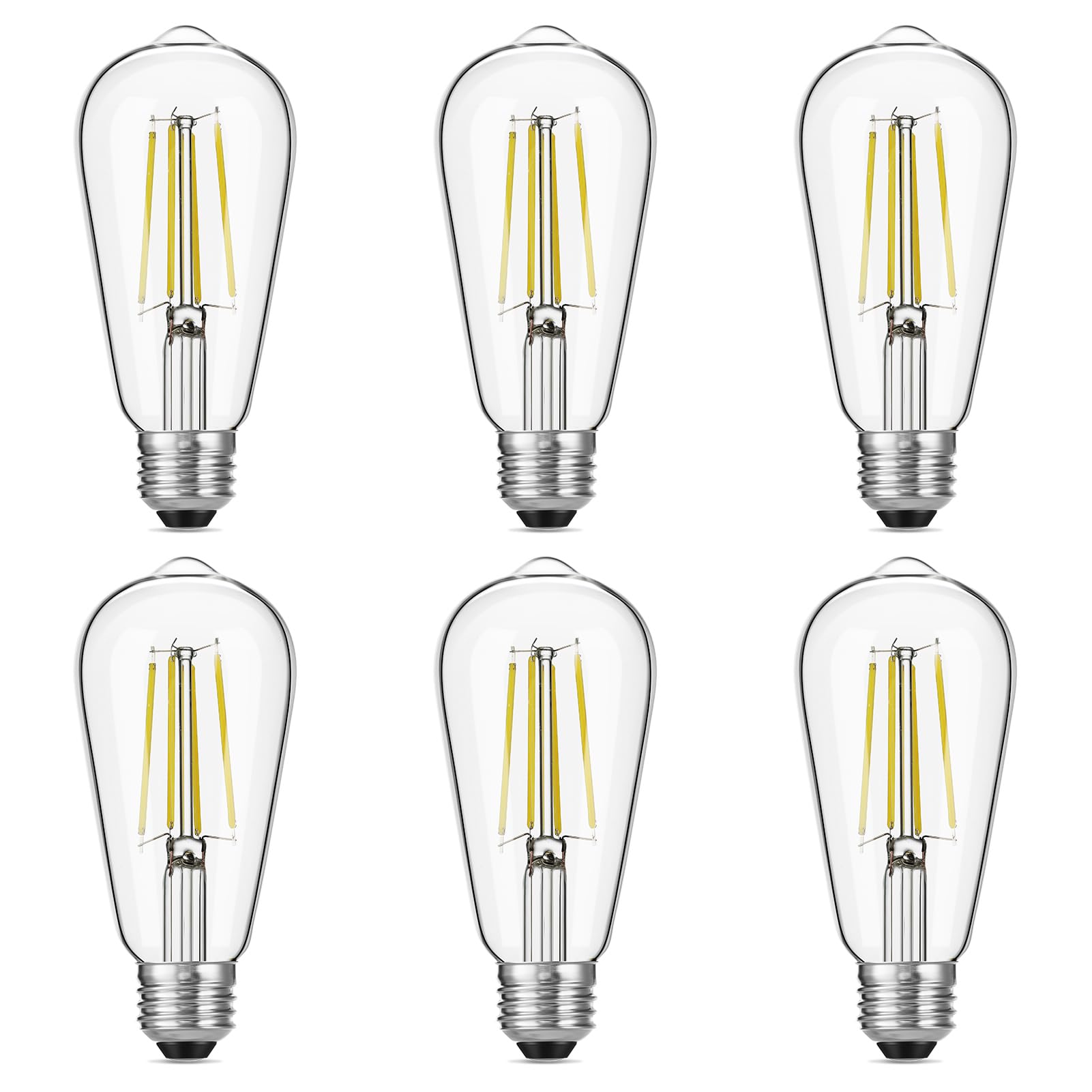 Gozelux vintage LED Edison bulb in clear glass provides daylight brightness.