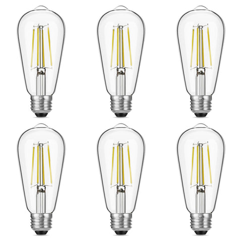 Gozelux vintage LED Edison bulb in clear glass provides daylight brightness.