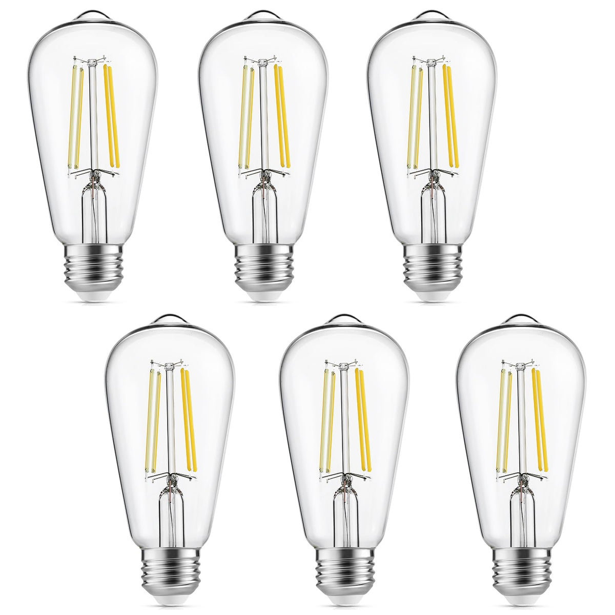 Gozelux vintage LED Edison bulb in clear glass for warm vintage ambiance.