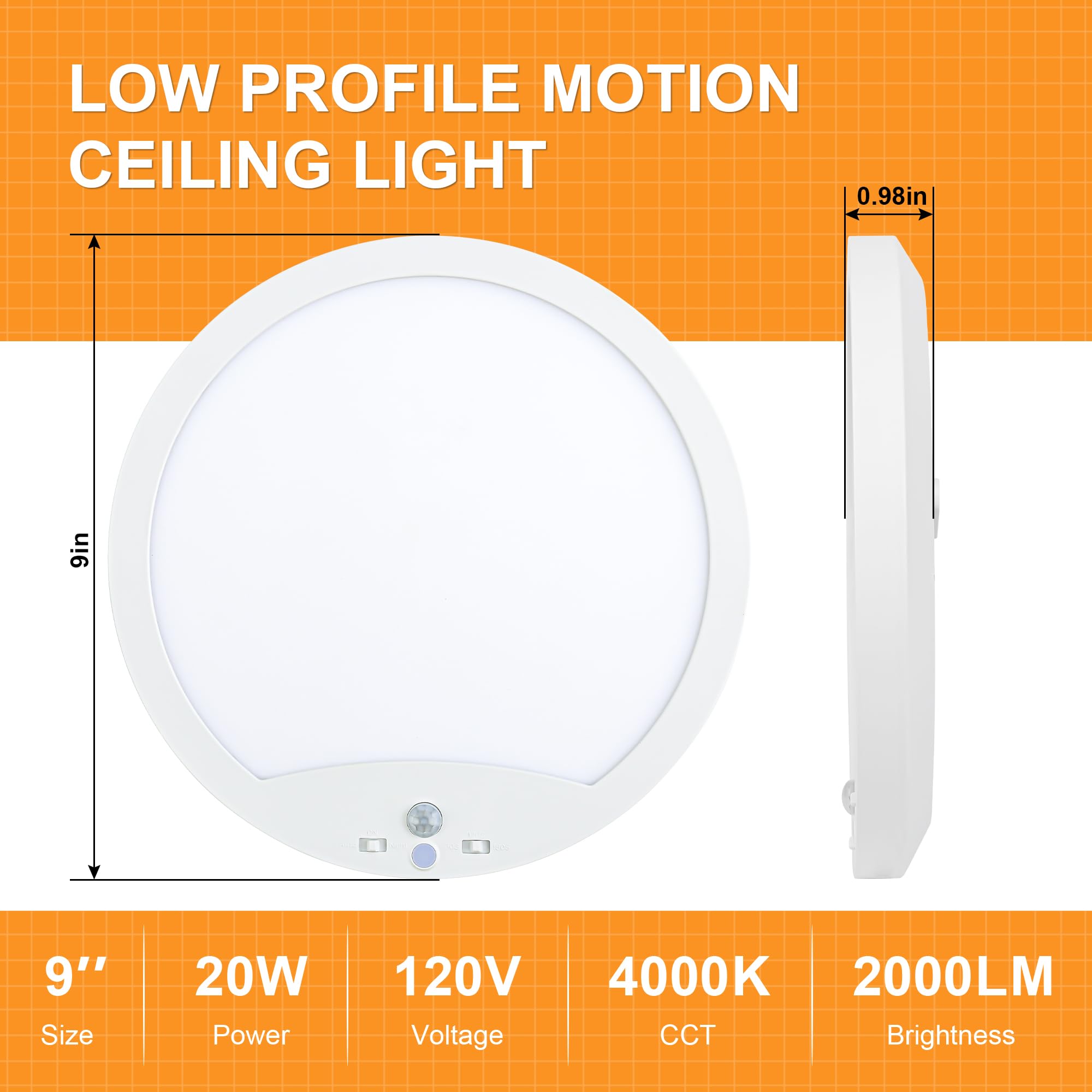 GOZIG 2-Pack ceiling light 4000K neutral white delivers a balanced glow for hallways