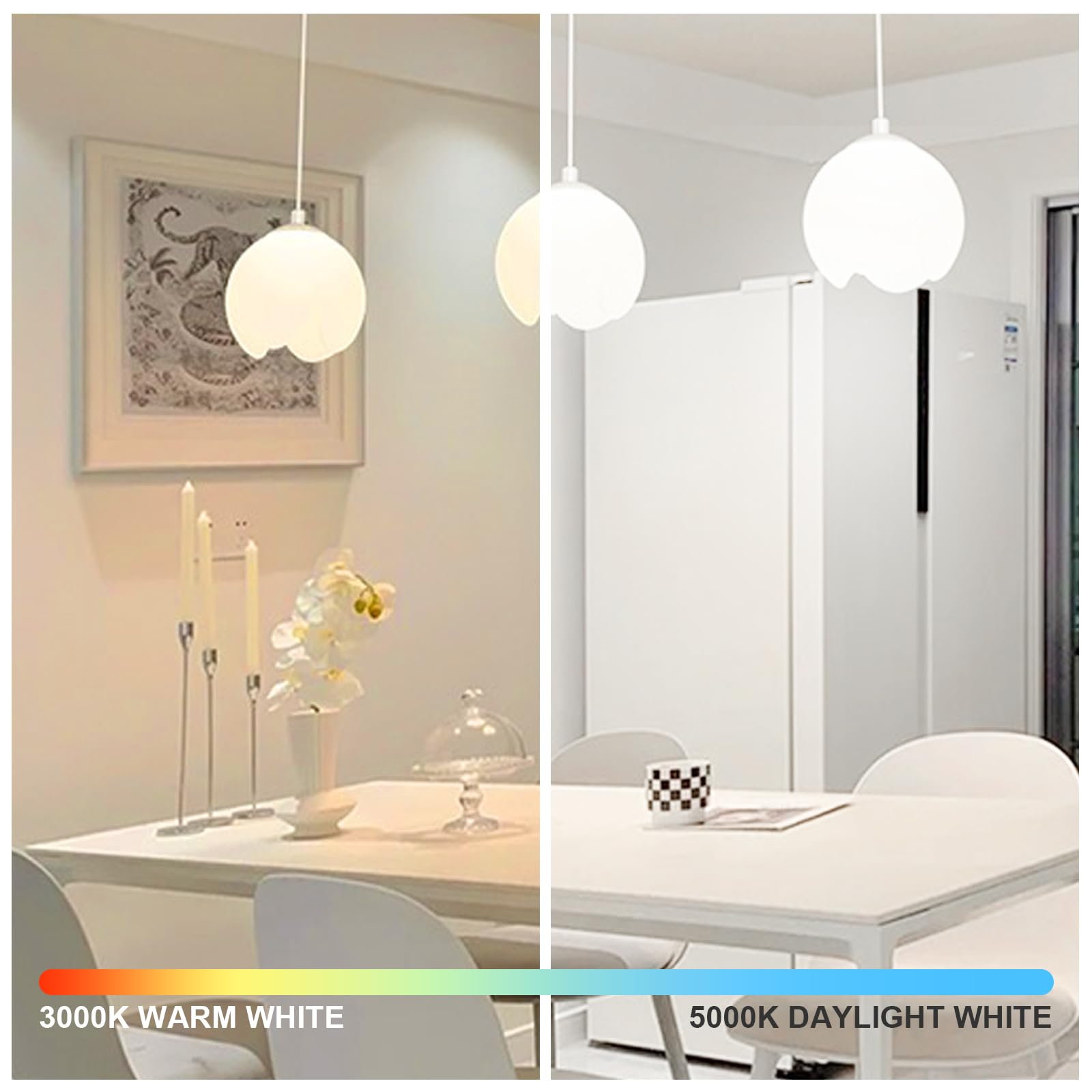 GOZIG LED bulbs shown in a bright kitchen setting for practical usage.