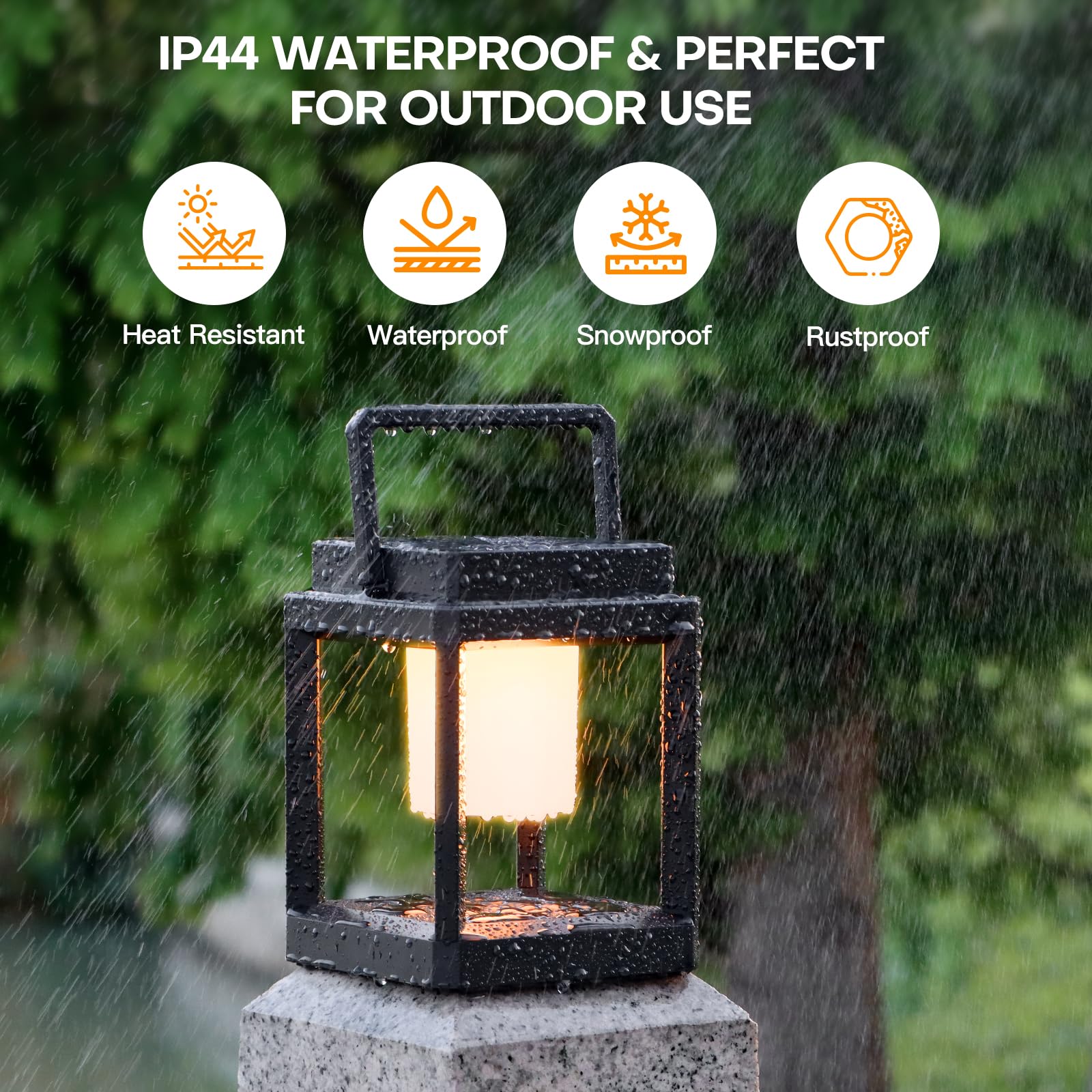 GOZIG outdoor table lamp shows 3000K warm white light for cozy evenings.