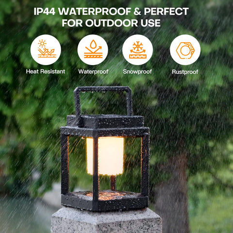 GOZIG outdoor table lamp shows 3000K warm white light for cozy evenings.
