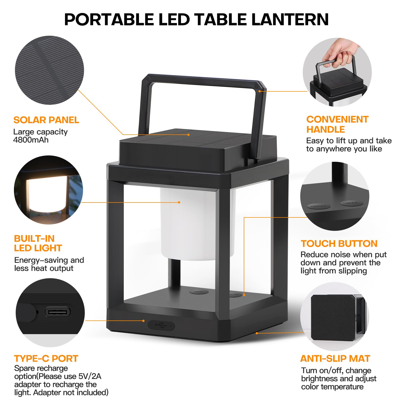 GOZIG outdoor table lamp at 7000K delivers crisp cool white illumination.