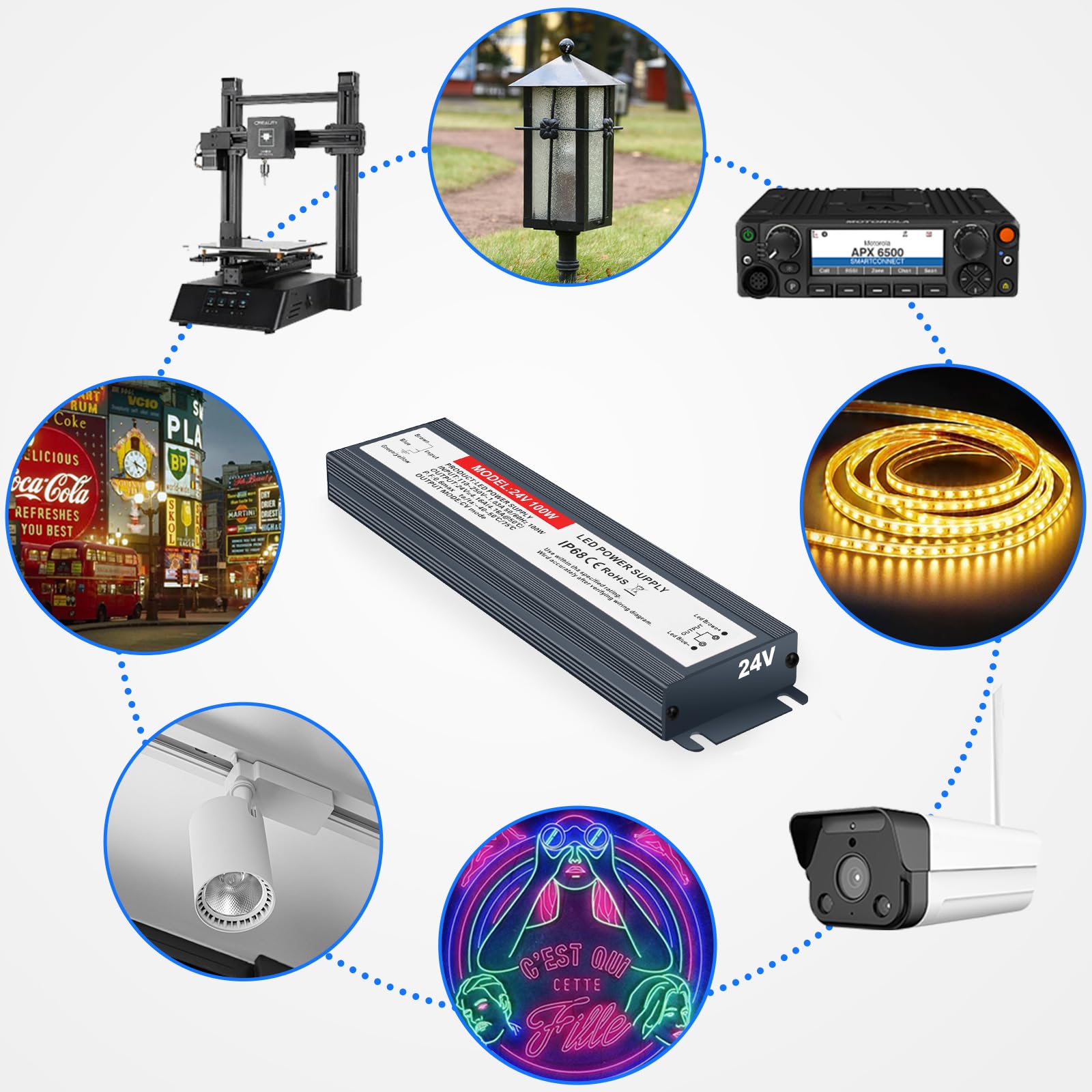 GPJYD outdoor LED installation with reliable low-voltage power.
