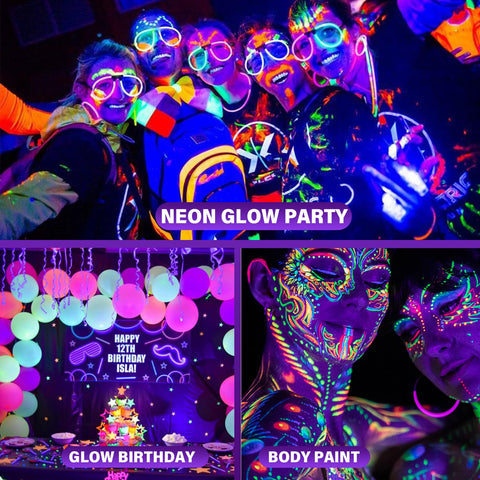 GPRK 395nm UV flood light for vibrant body art and decorations.