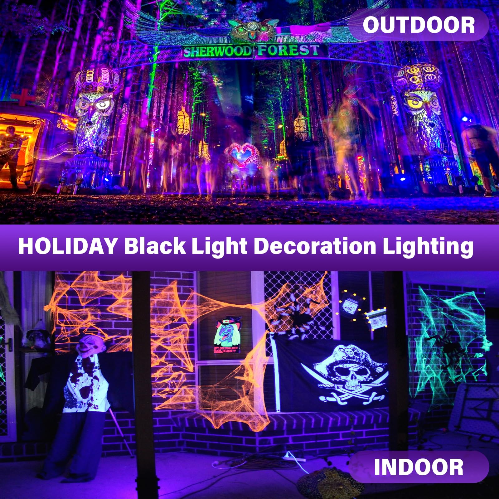 GPRK Portable black light offers cord-free operation for outdoor events.