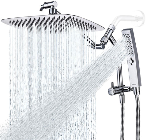 G-Promise 12-inch rain showerhead provides wide coverage for a full-body rinse.