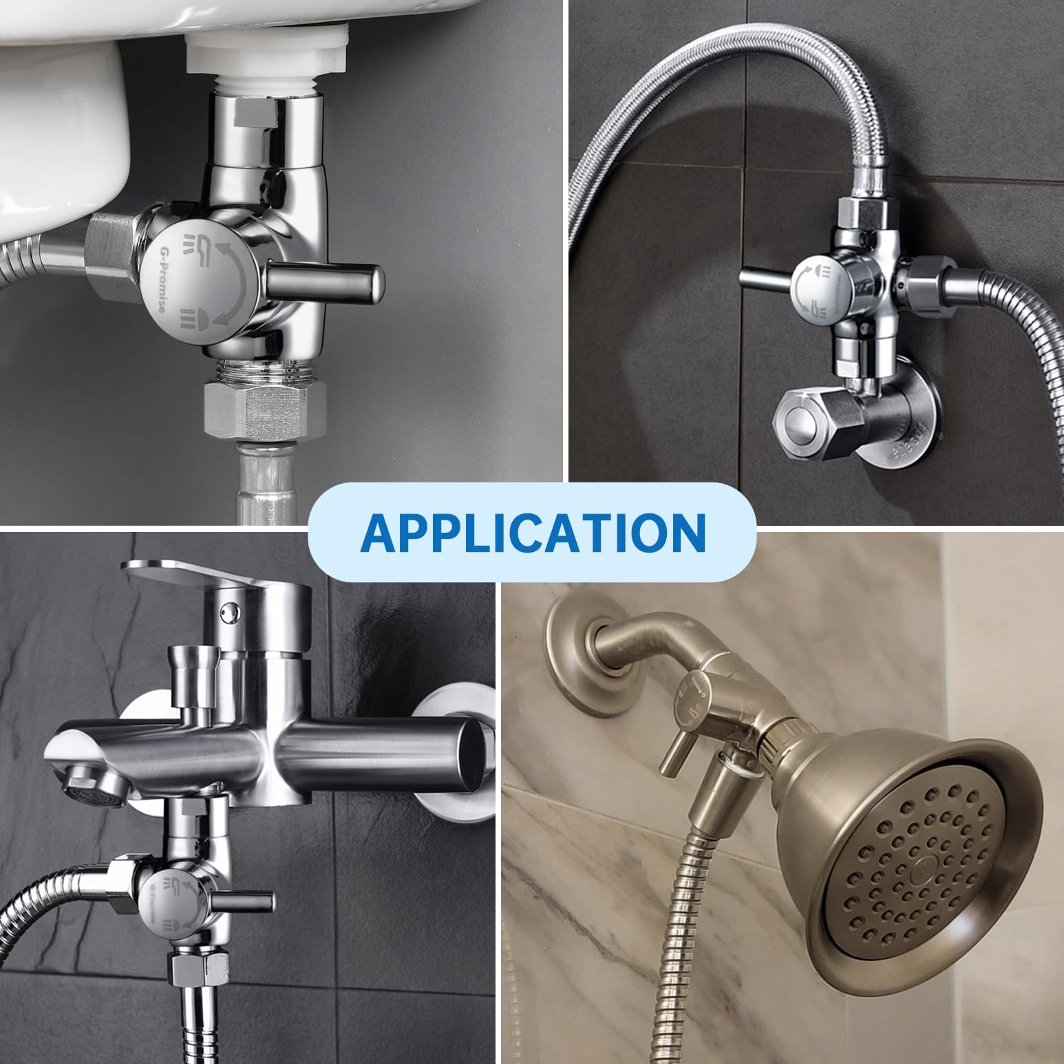 G-Promise three-way diverter demonstrates independent or simultaneous flow to handheld and fixed heads