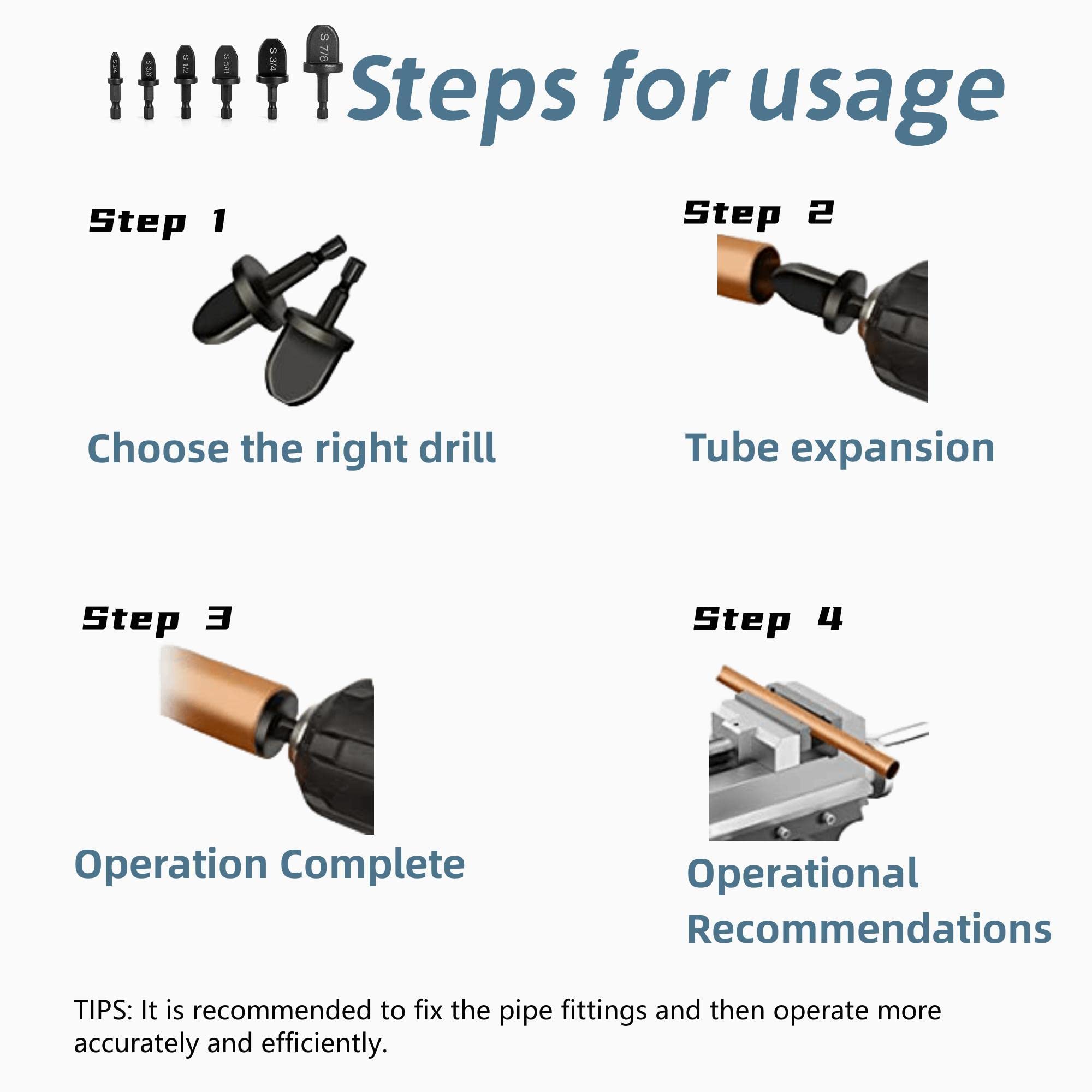 GQFOWE pipe expander tool enables leak-proof copper connections during repairs.