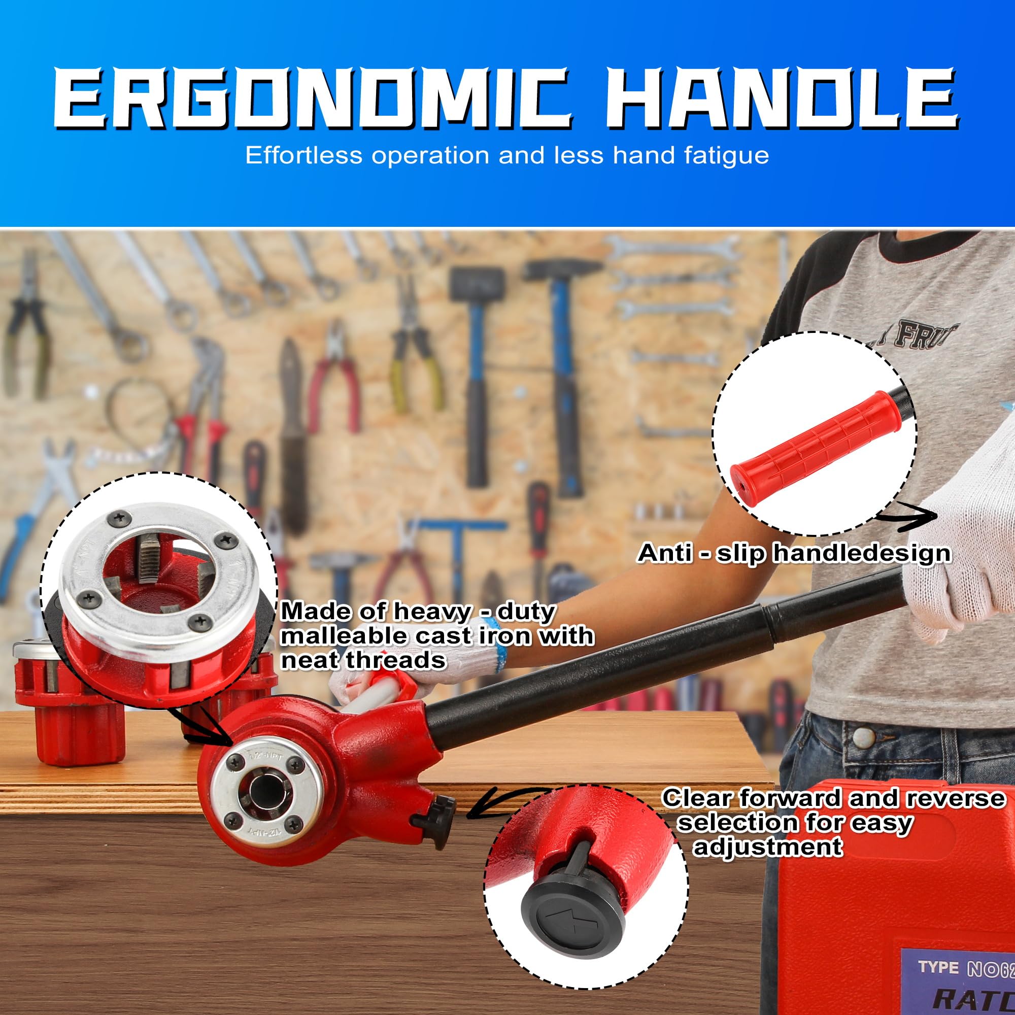 GQGP cast iron hinge heads deliver durable threading performance.