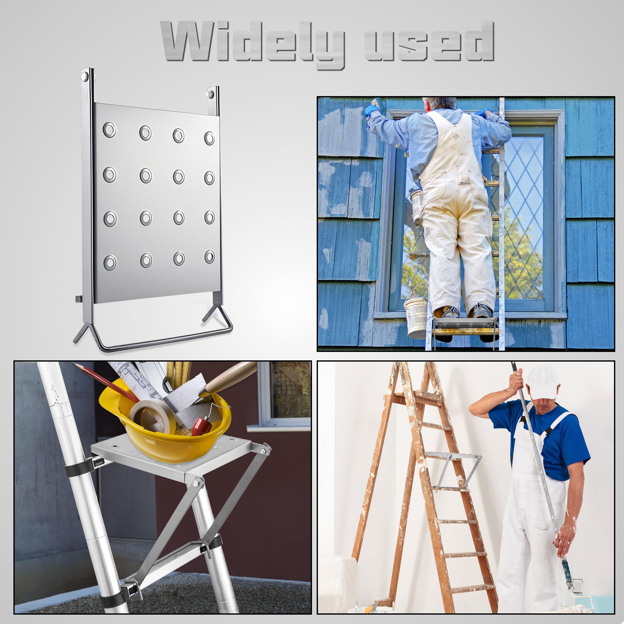 GQGP 400-lb capacity ladder platform supports heavy-duty tasks.