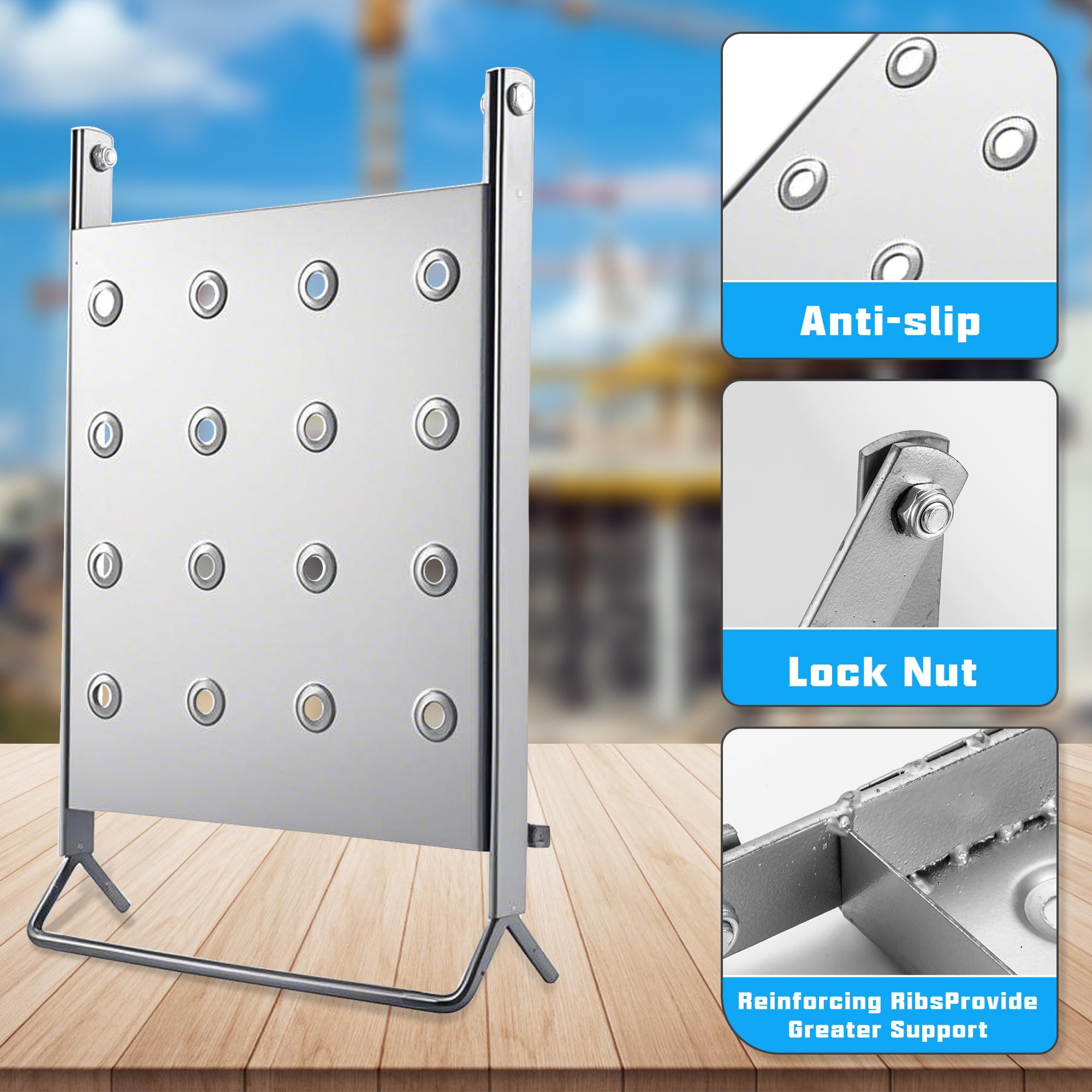 GQGP foldable ladder platform mounts compactly for storage.