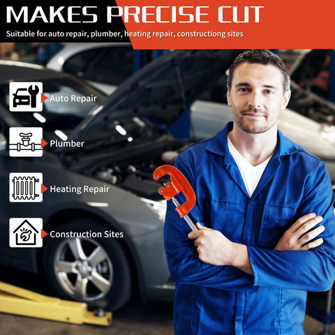 GQGP pipe cutter includes two extra blades for quick blade replacement.