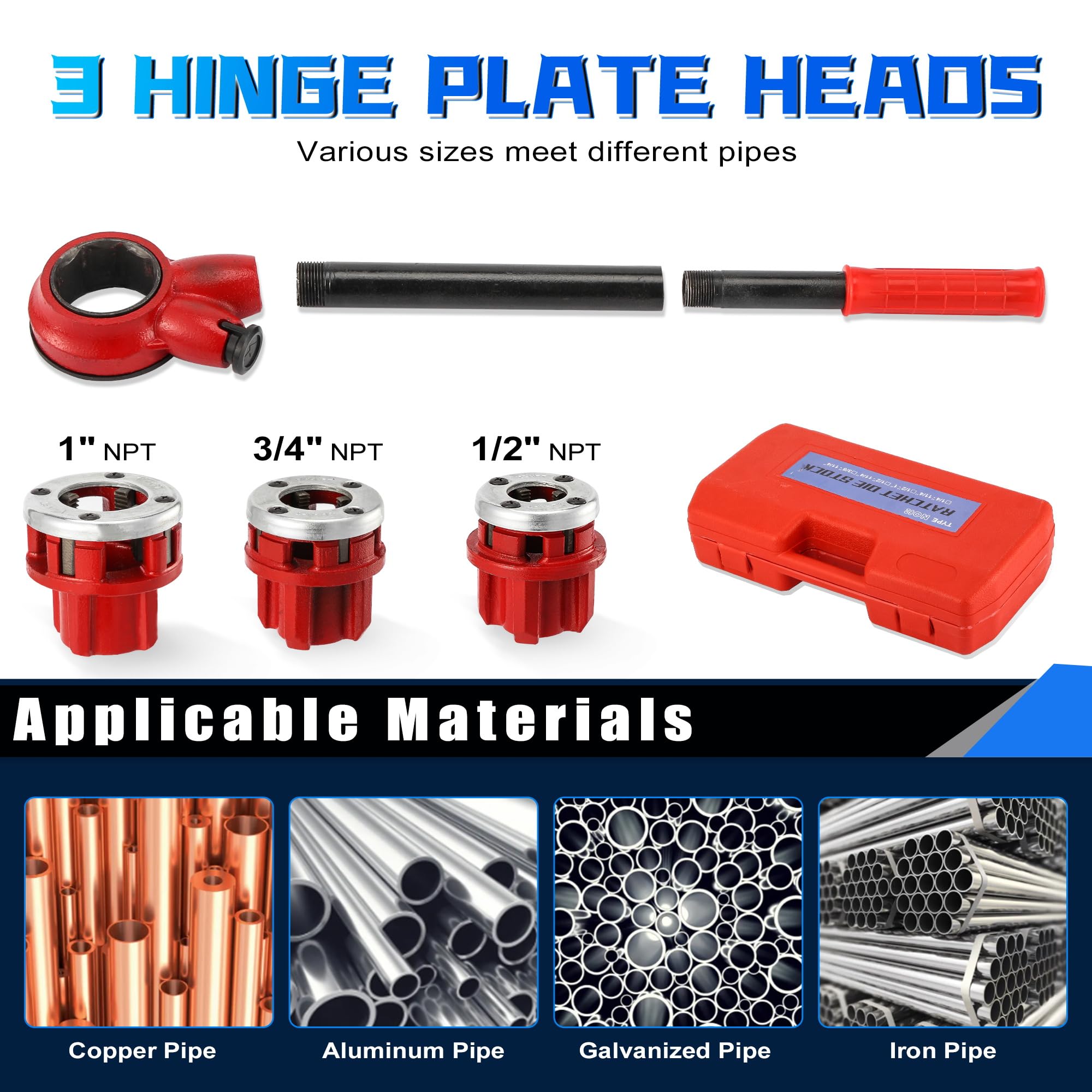 GQGP pipe threader wrench bracket keeps dies organized during projects.