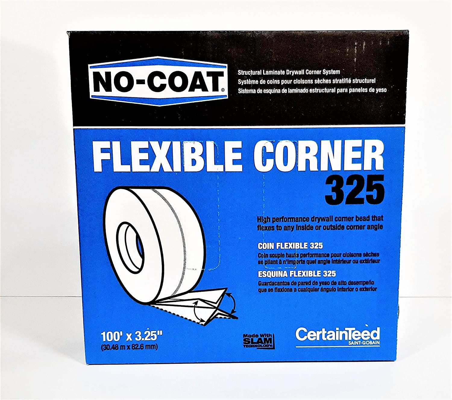 Grabber 318111 flexible no-coat corner tape for seamless inside corners and paint-ready surfaces