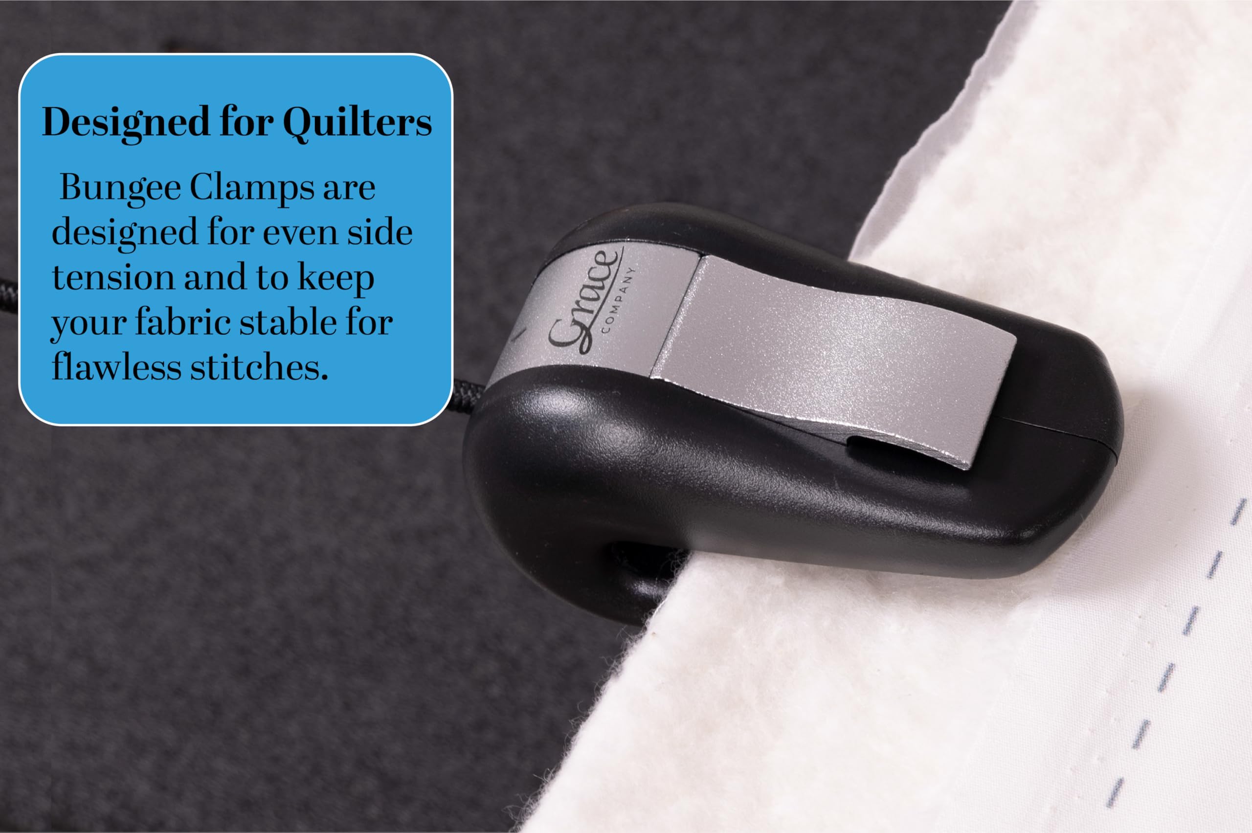 Grace Bungee Clamps on a frame demonstrate universal compatibility.