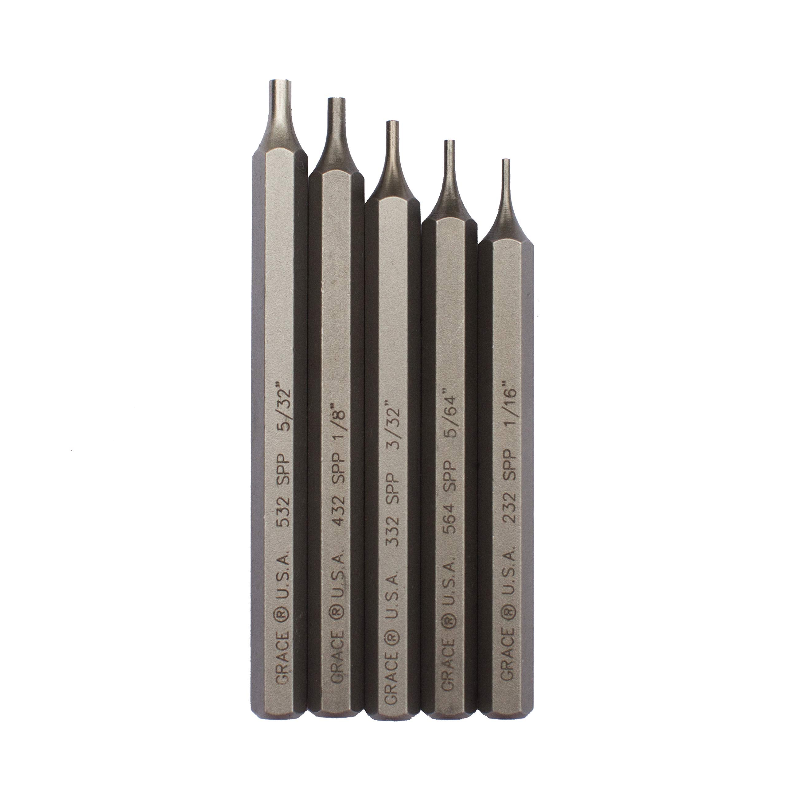 Grace USA Starter Short Pin Punch Set closeup for precise pin removal.