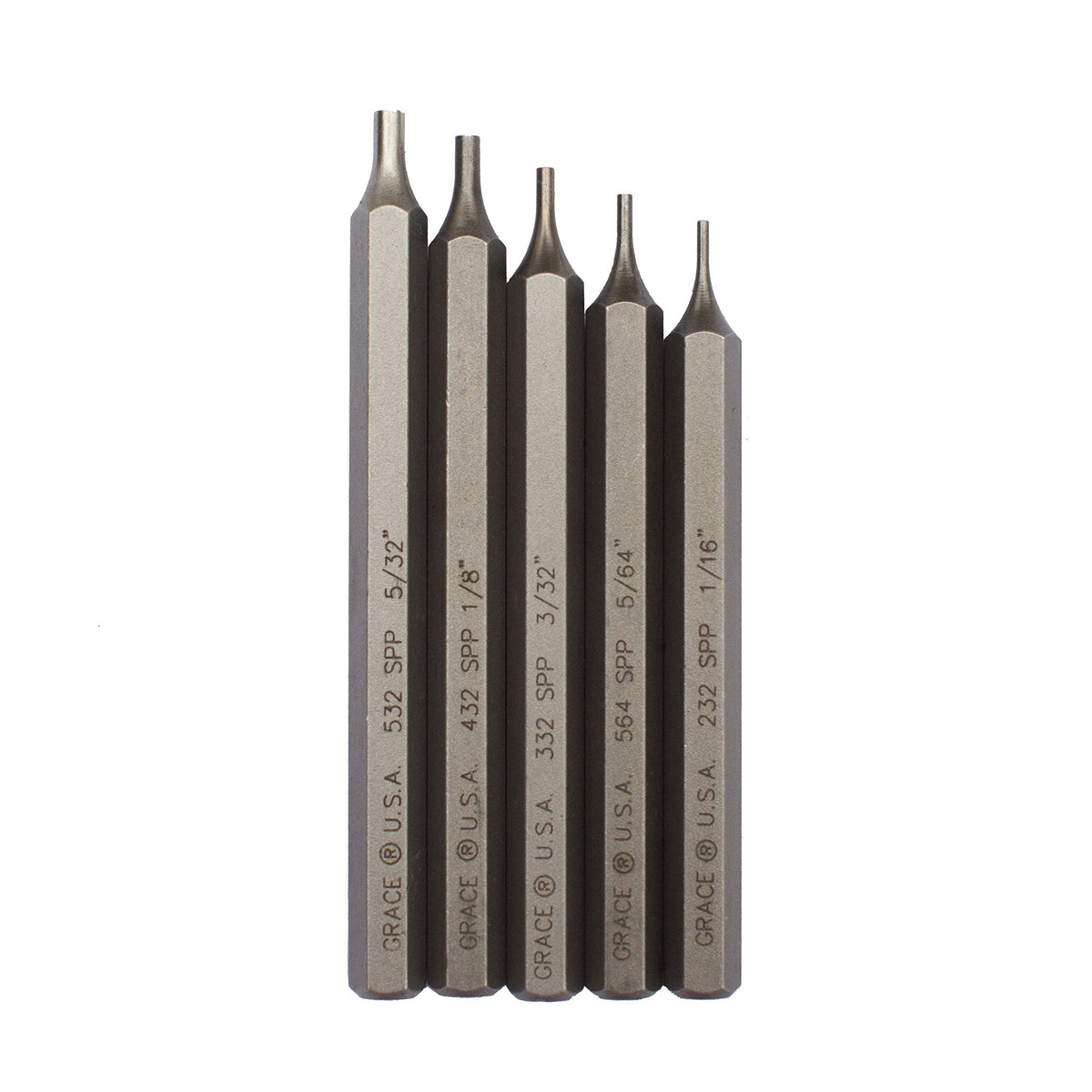 Grace USA Starter Short Pin Punch Set closeup for precise pin removal.