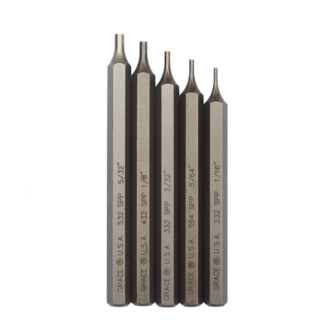 Grace USA Starter Short Pin Punch Set closeup for precise pin removal.
