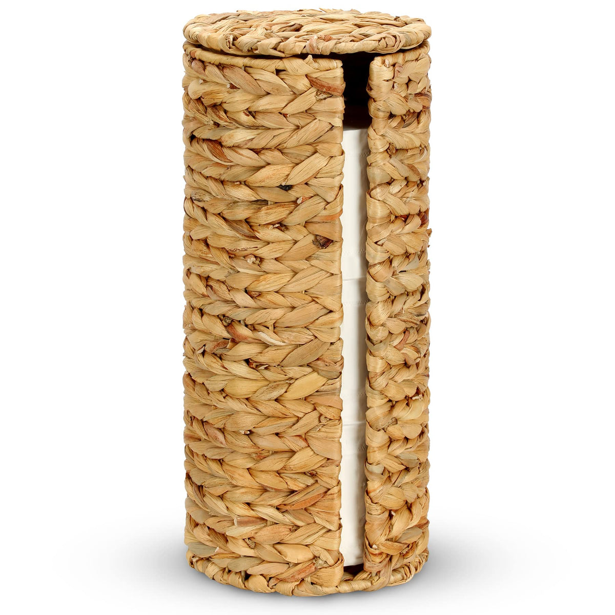 Graciadeco stand paper storage with lid keeps rolls ready by the toilet.