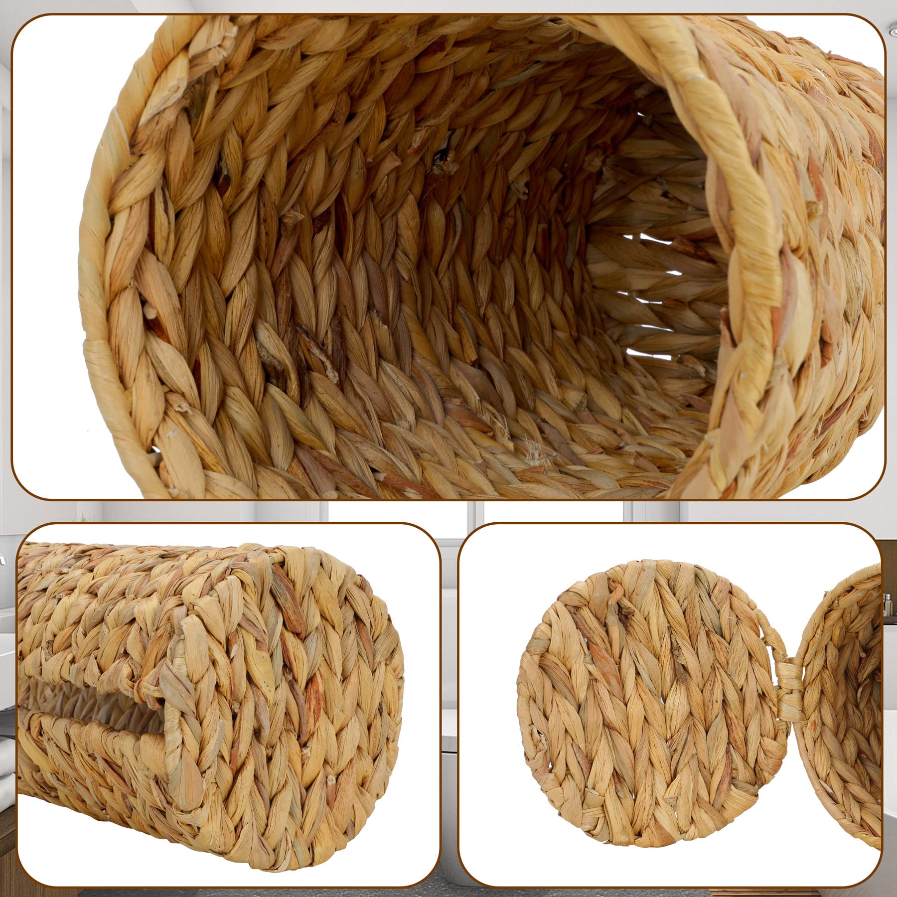 Graciadeco water hyacinth weave adds natural texture to the bath.