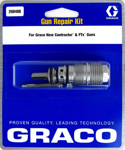 Graco 288488 repair kit for Silver Plus and Flex Plus guns, ideal for needle and packing replacement.