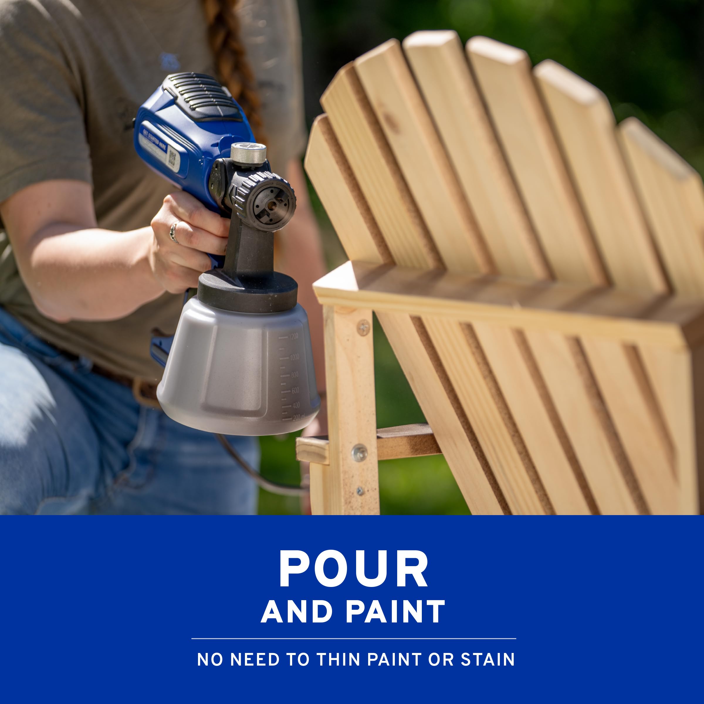 Graco EVO Plus vertical spray pattern ideal for cabinets and trim.