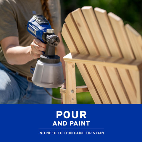 Graco EVO Plus vertical spray pattern ideal for cabinets and trim.
