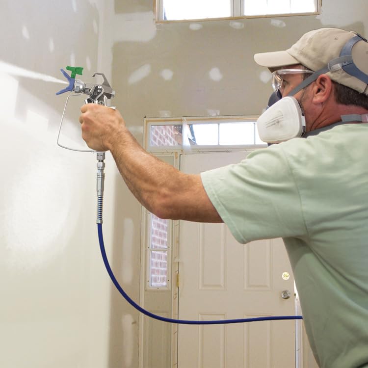 Graco FFLP214 tip installation with RAC X guard ensuring consistent atomization