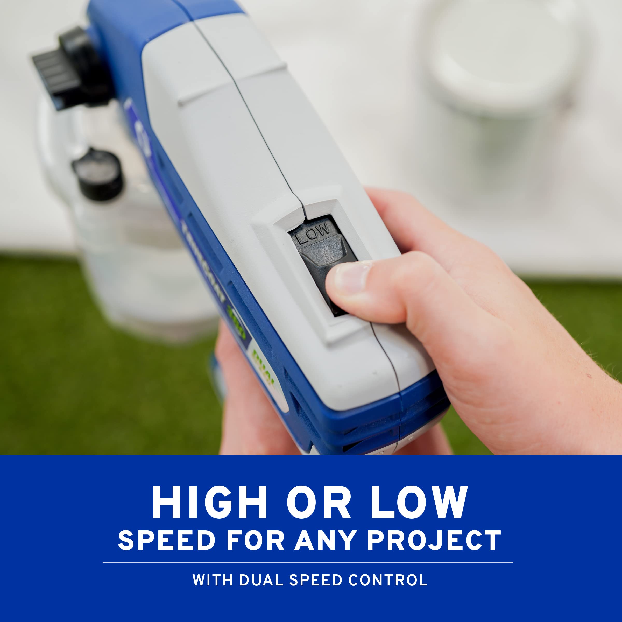 Graco TrueCoat 360 low-speed setting for detailed edging and precision work