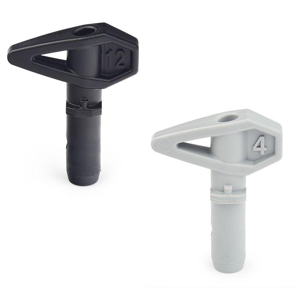 Graco TrueCoat 360 tip kit with narrow and wide tips for precise coatings on doors and walls.