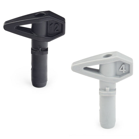 Graco TrueCoat 360 tip kit with narrow and wide tips for precise coatings on doors and walls.