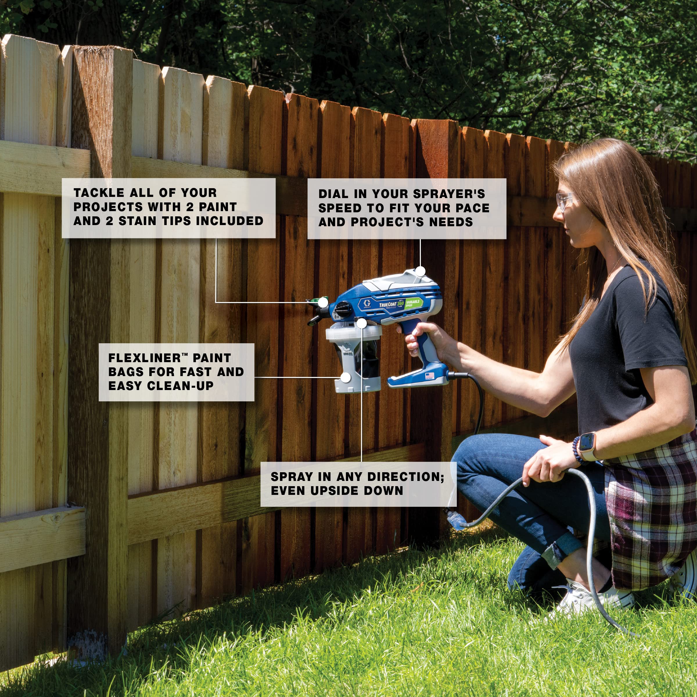 Graco TrueCoat 360 VacuValve function enables upside-down spraying