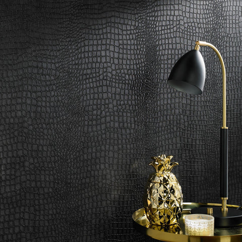 Graham & Brown charcoal wallpaper straight match design for seamless walls.