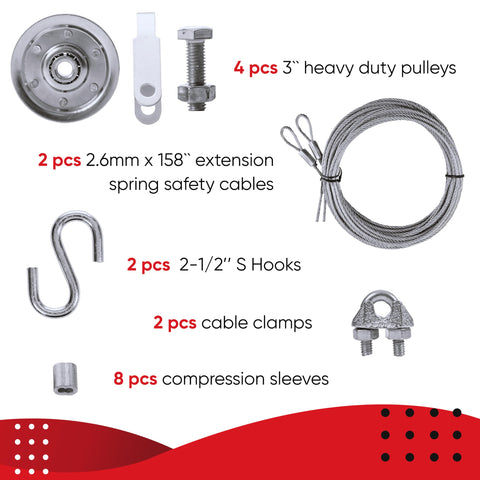 Granatan 3 inch heavy-duty pulleys for quieter, smoother door operation.