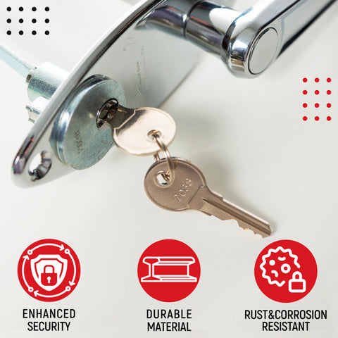 Granatan exterior keyed lock enables secure outside access for safety.