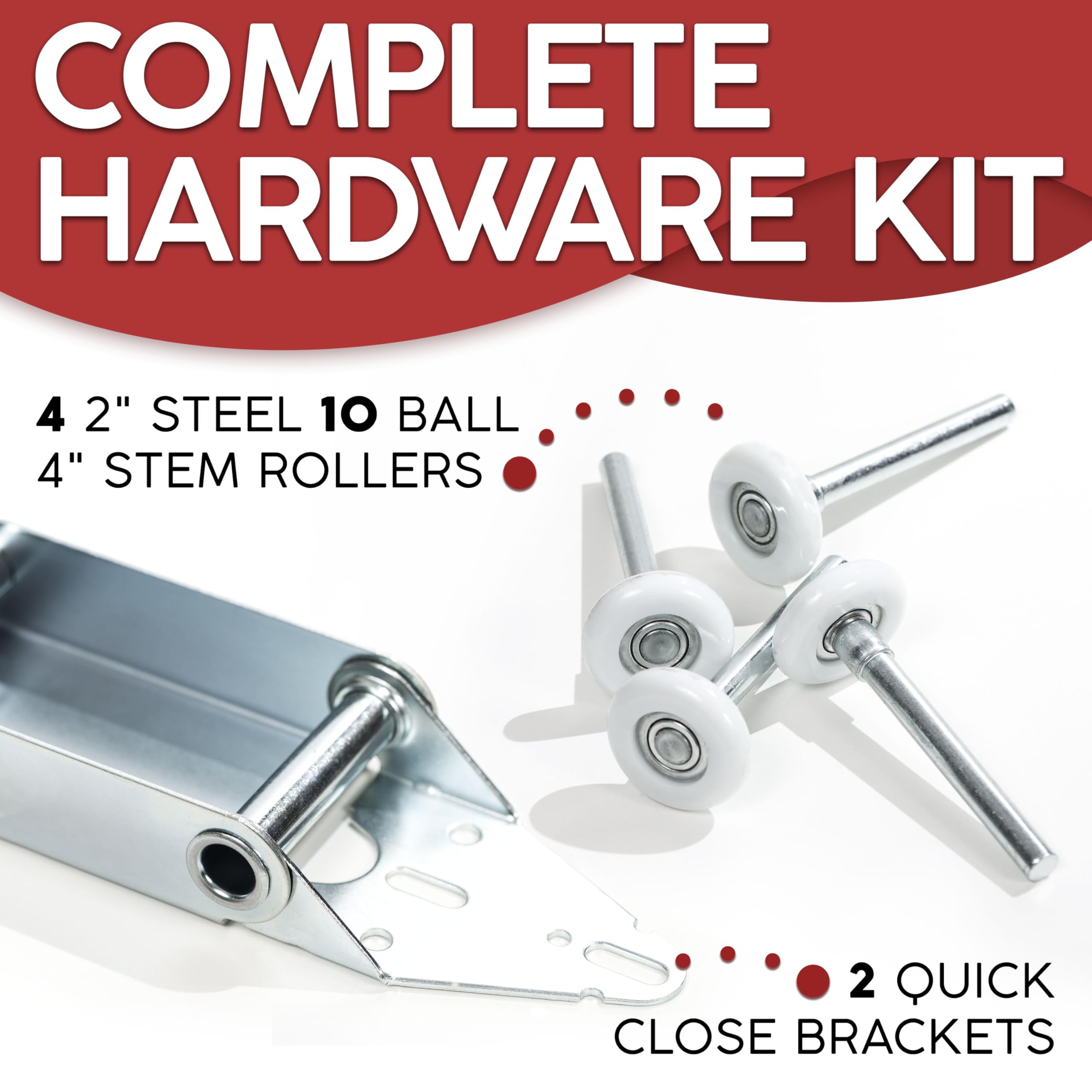 Granatan garage door hardware kit includes brackets and rollers for complete installation.