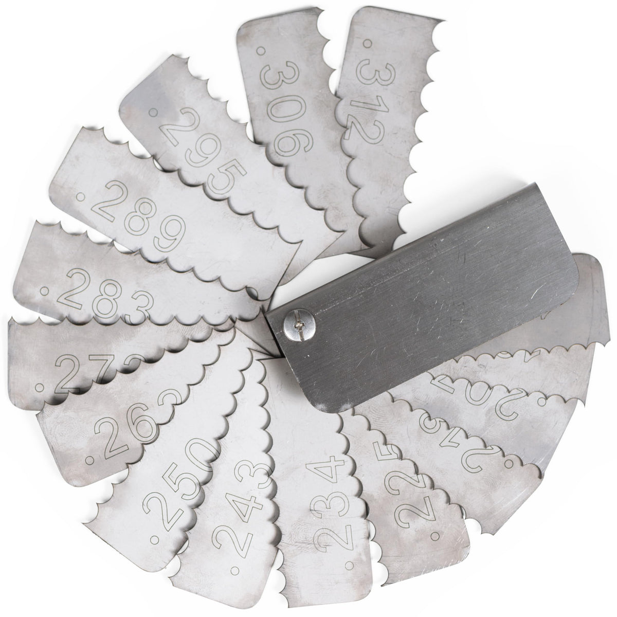 Granatan garage door spring measure tool reads .187–.312 inches for spring sizing.