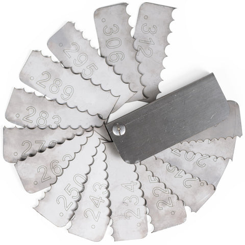 Granatan garage door spring measure tool reads .187–.312 inches for spring sizing.