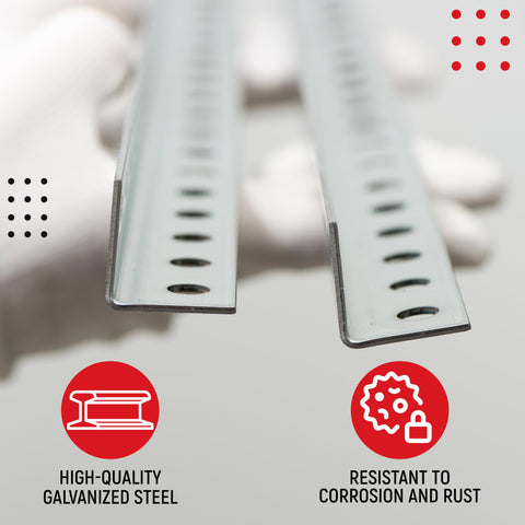 Granatan perforated angle 13G supports secure mounting.