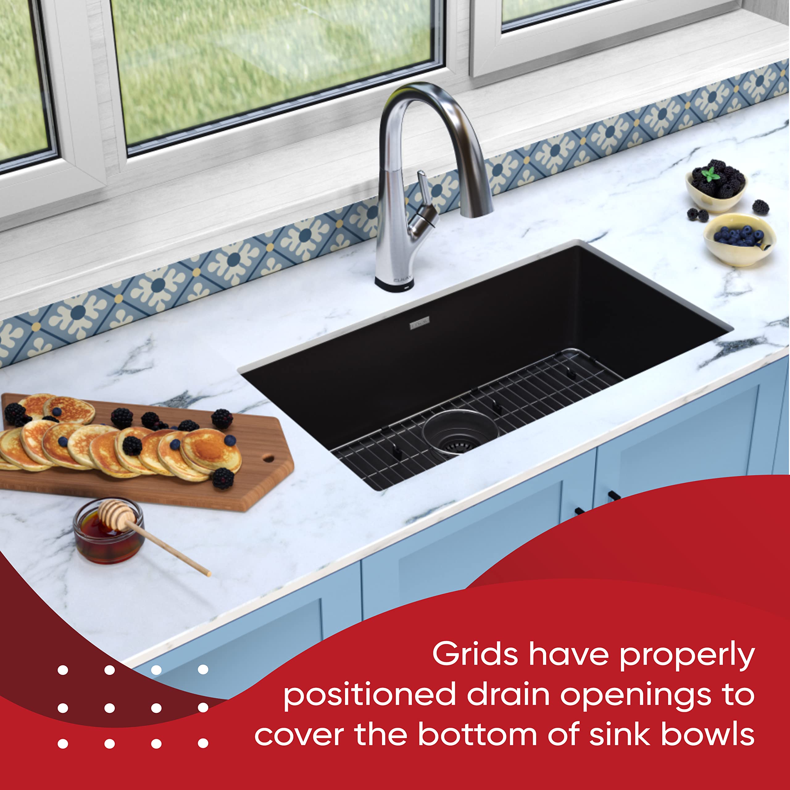 Granatan bottom-of-sink grid fits standard sinks for versatile protection