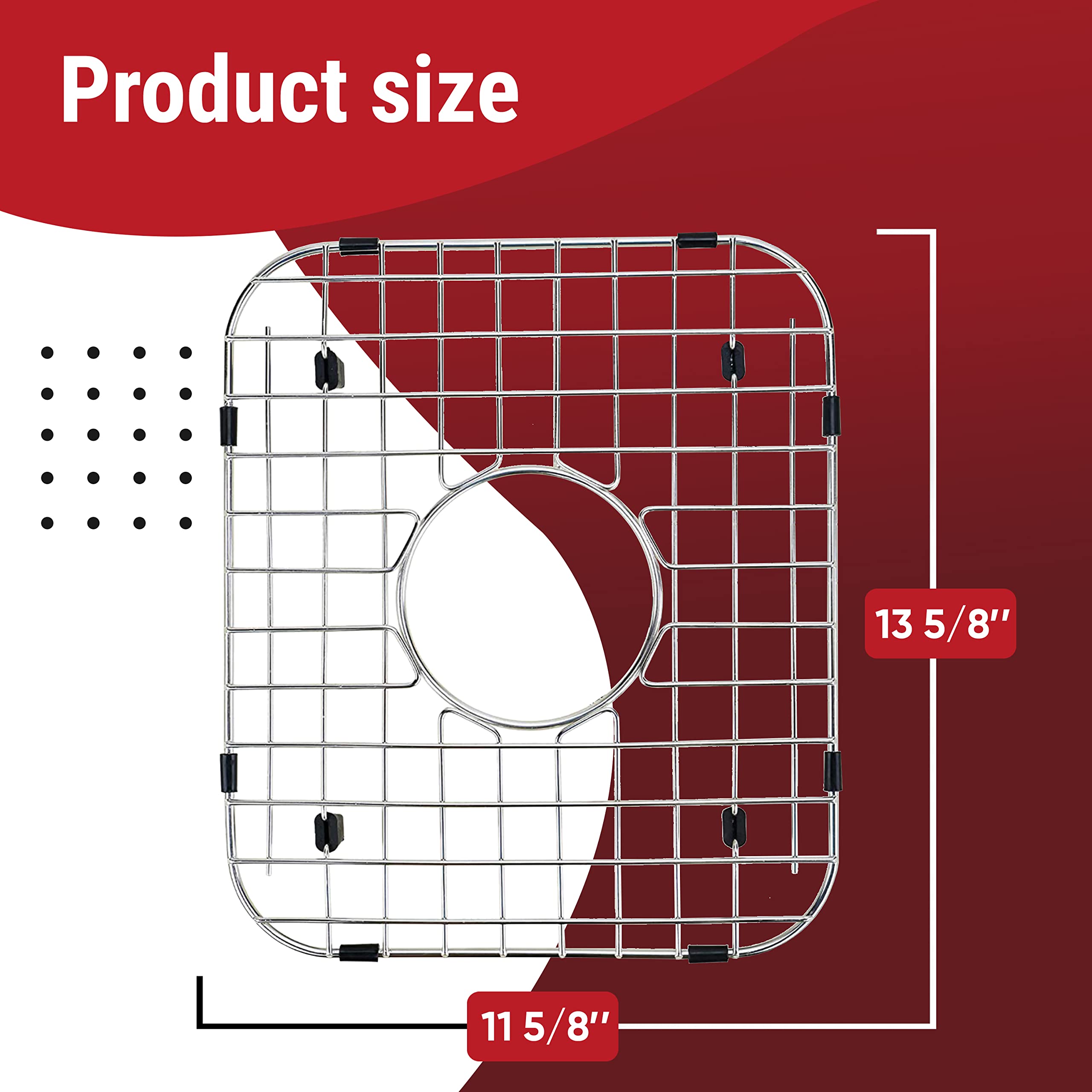 Granatan sink protector grid with center drain opening for easy access