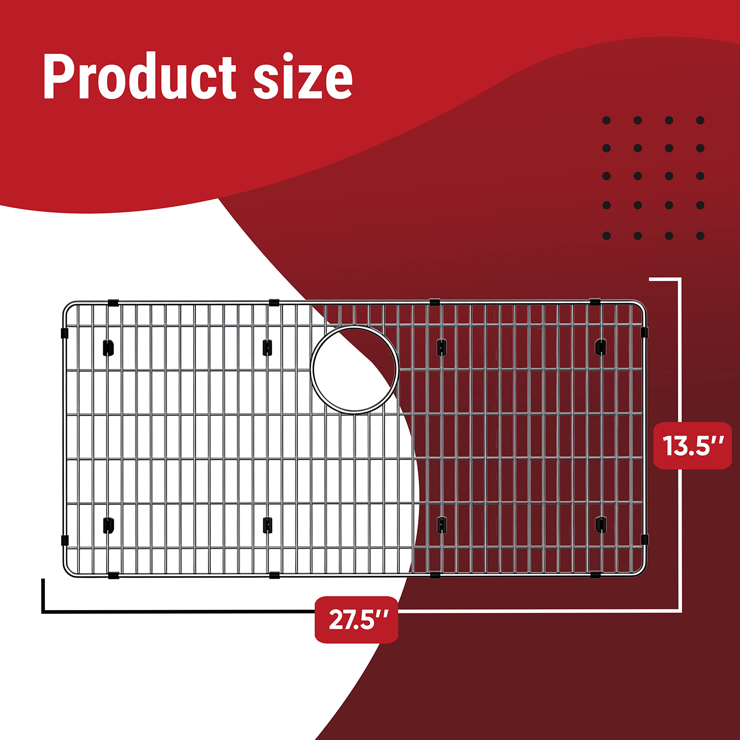 Granatan heavy-duty stainless steel grid protecting sink bottom from heavy cookware