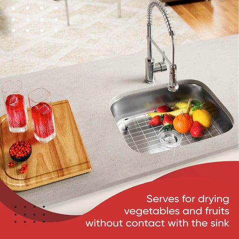 Granatan grid adds a clean, modern look to your kitchen sink