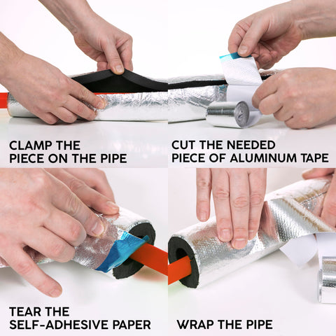 Granatan easy-install foam sleeves wrap quickly for winter protection.