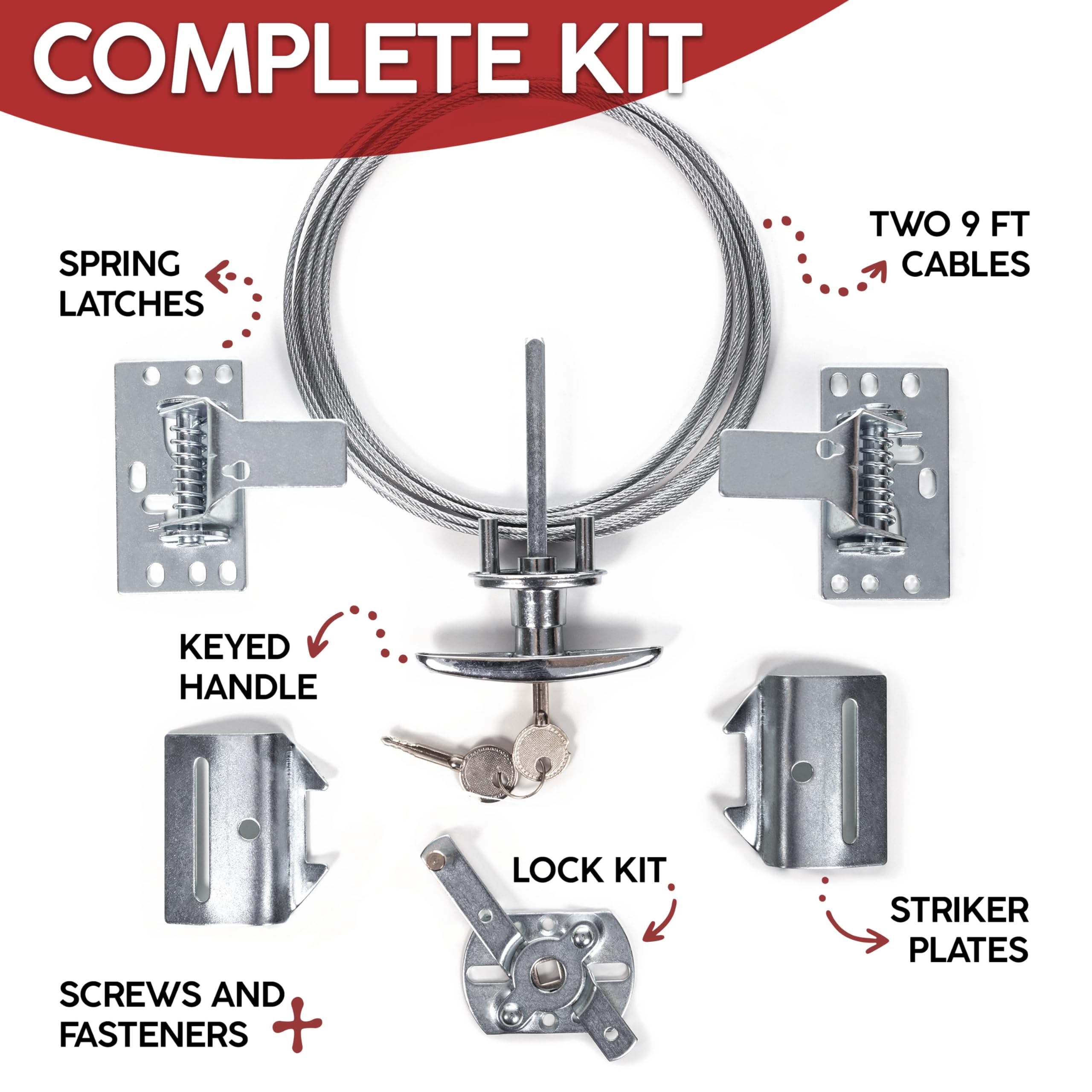 Granatan lock components installed in a single-car door for universal compatibility.